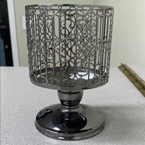 Bath & Body Works Candle Holder with Intricate Lattice Design and Smooth Base